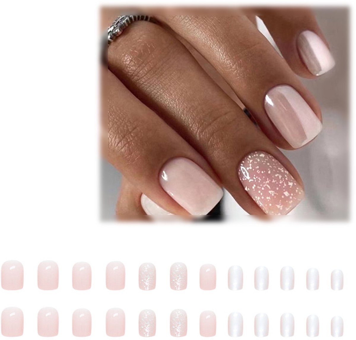 Cuhostki - Roze Kunstnagels - Plaknagels - Nepnagels - Lijmversie - Makkelijk Aan Te Brengen