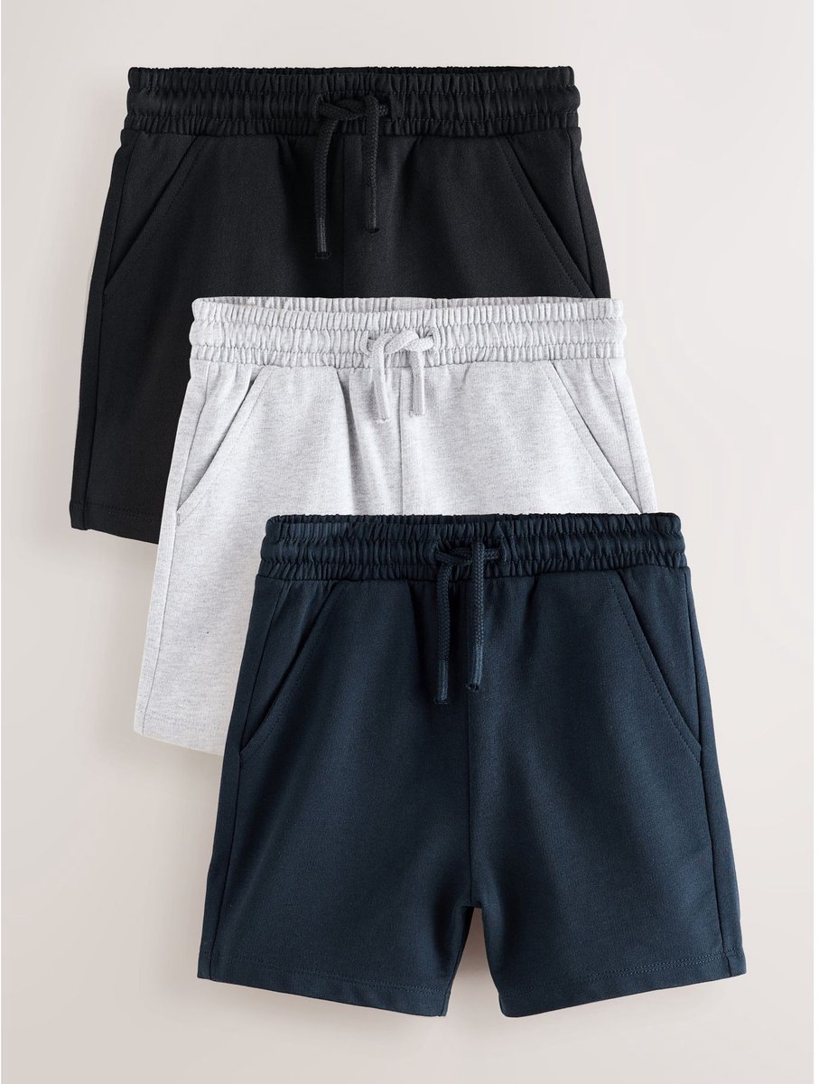 Next - Jongens - Set van 3 jersey shorts - Zwart