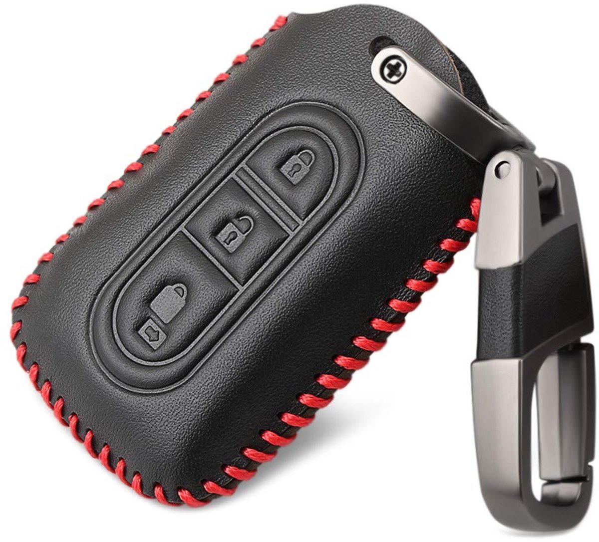 4D Leren Autosleutelhoes voor Nissan Juke, Micra, Qashqai & X-Trail - 3 Knoppen