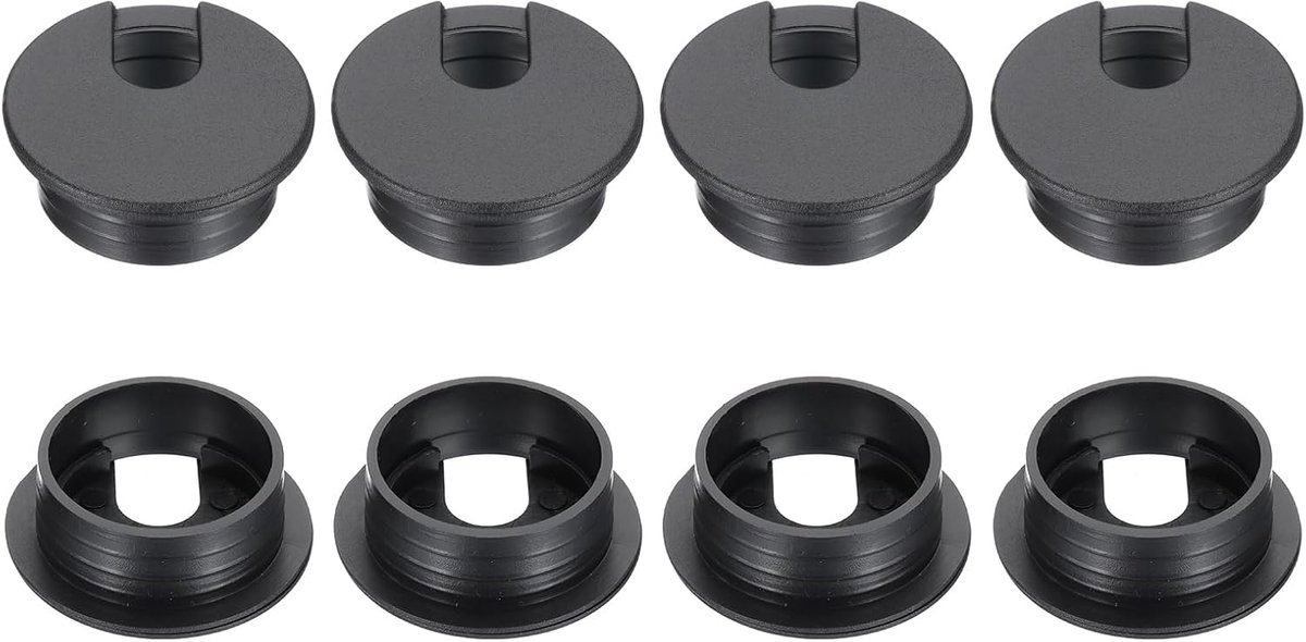 35mm Desk Grommet - 8pcs Desk Cord - Hole Cover - Desk Cable Management - Sturdy ABS Plastic - Round for Cables - Organizing Wiring - U-Shape