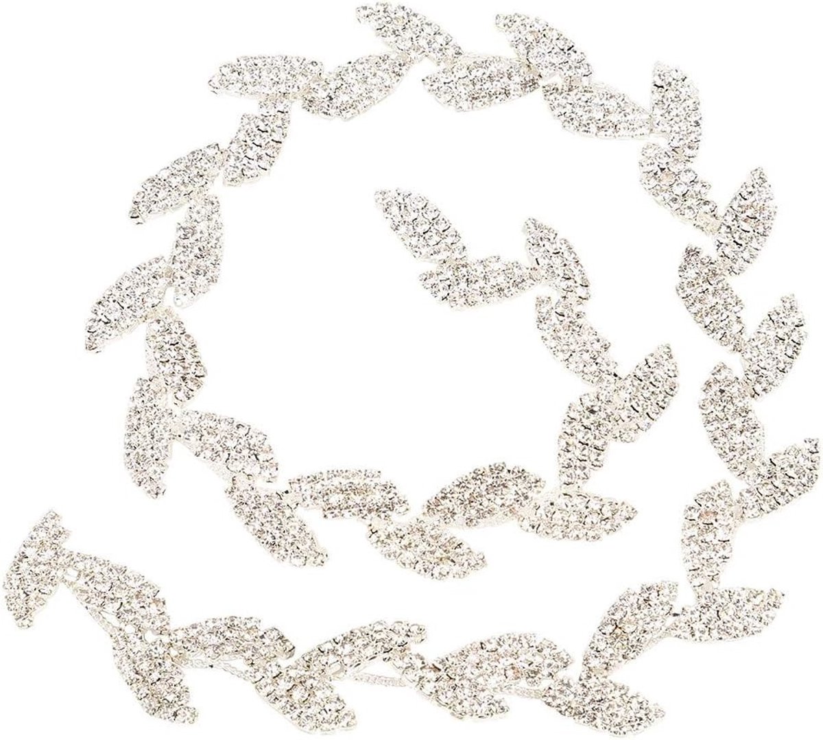 Sprankelende Kralen Ketting met Bladontwerp voor DIY Mode en Sieraden Accessoires, Zilverkleurig