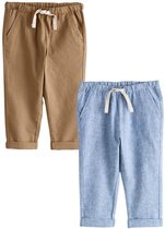 Next - Jongens - Linnen blend pull-on broeken 2 pack - Blauw