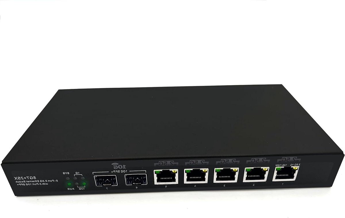 Glasvezel Switch - Netwerk Switch - High-speed Netwerk - 2x 10Gb SFP+ poorten - 8 poorten - Zwart