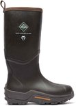 Bruine Muck Boot Wetland Pro laarzen met bruine rand en logo.