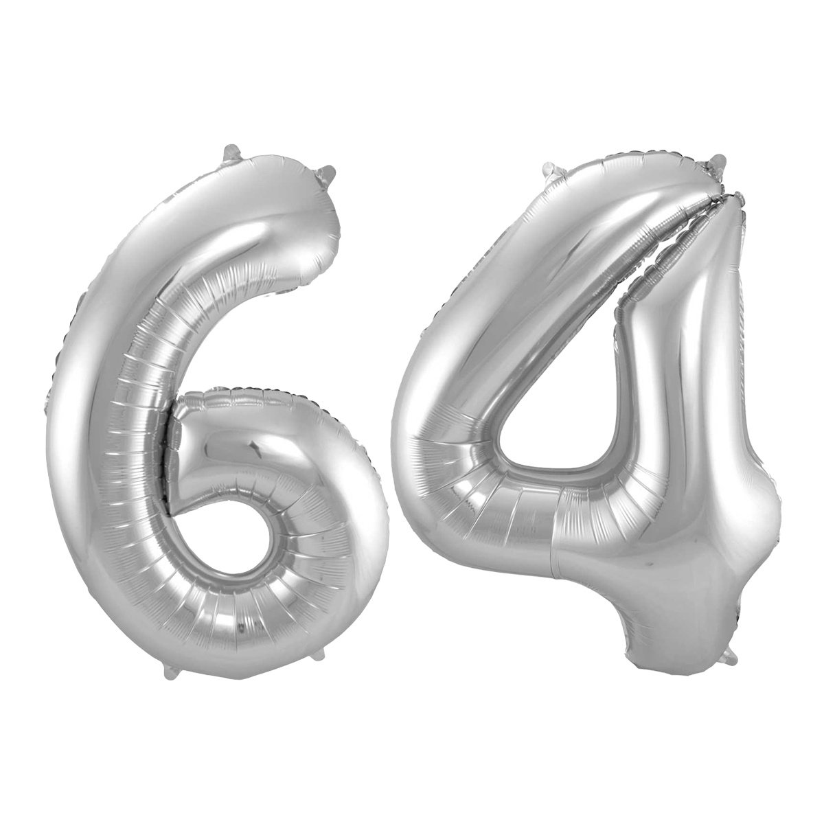 Folieballon 64 jaar - Zilver - 86 cm