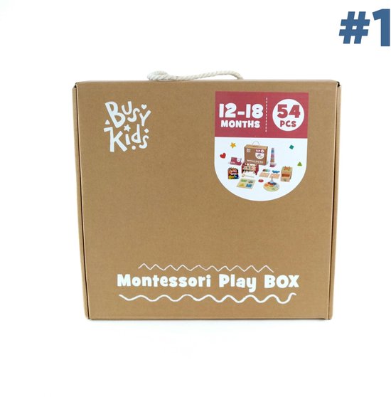 BusyKids Montessori Speel Box - Play Box - Houten Speelgoed Set - Educatief Speelgoed 54-Delig - 12 tot 18 maanden van Busykids — afbeelding 4