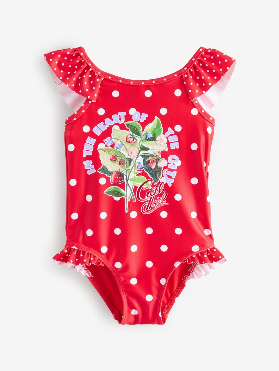Next - Meisjes - Badpak met ruches - Rood