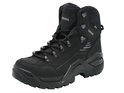 Zwarte Lowa Renegade GTX wandelschoen met veters, Gore-Tex logo en dikke zool.