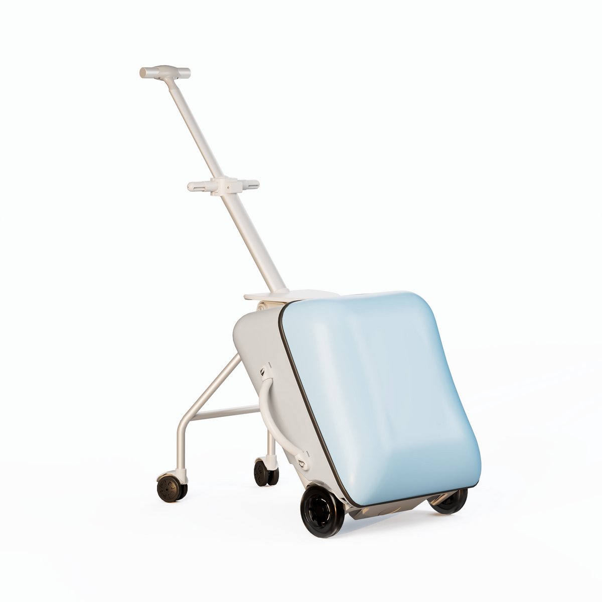 Jently koffer - reiskoffer - handbagage koffer - rolkoffer - reisvalies - met wielen - met kinderzitje - 4 wielen - blauw