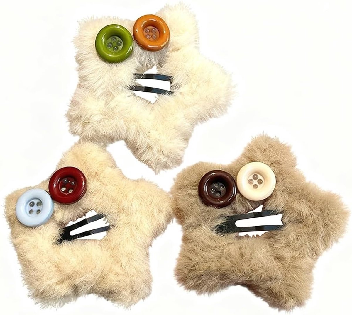 Kleine Haarspeldjes voor Vrouwen in Stijl, Pluche Mini Stervormige Duck Bill Haarclips voor Dikker en Dunner Haar Accessoire