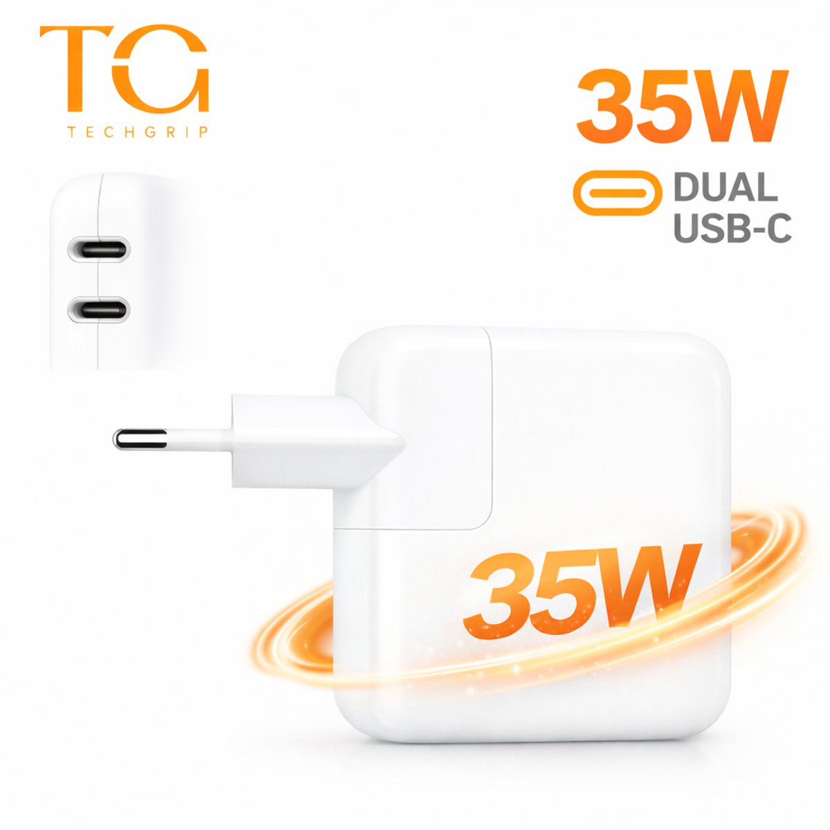 35W USB-C Oplader Snellader Dubbele USB-C Poorten Voor iPhone, iPad, MacBook, Tablet Ladeadapter - Afbeelding 5