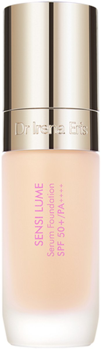 Dr Irena Eris Sensi Lume Serum Foundation SPF 50+ PA++++ 30 ml - Kleur 100 Ivory Porcelain - Luxe Serum Foundation Met Zonbescherming - Hydraterende Foundation Met Glow Finish En Medium Opbouwbare Dekking - Egaliseert, Verzorgt En Beschermt De Huid