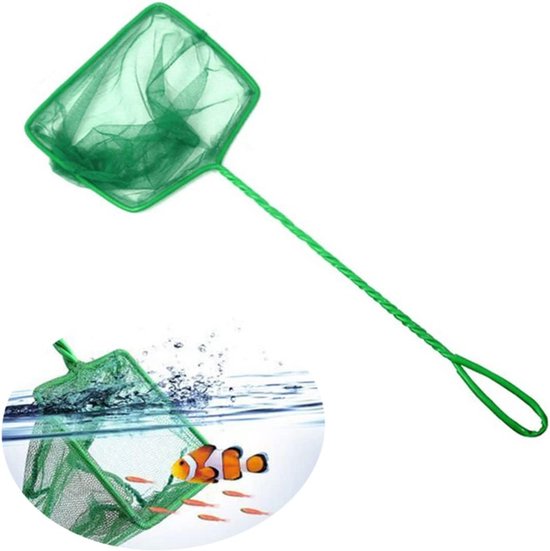 Aquarium Schepnet - Visnet Bak - Vissen Vangen - Met Ophanghaak - 43cm Lengte - Groen — afbeelding 5