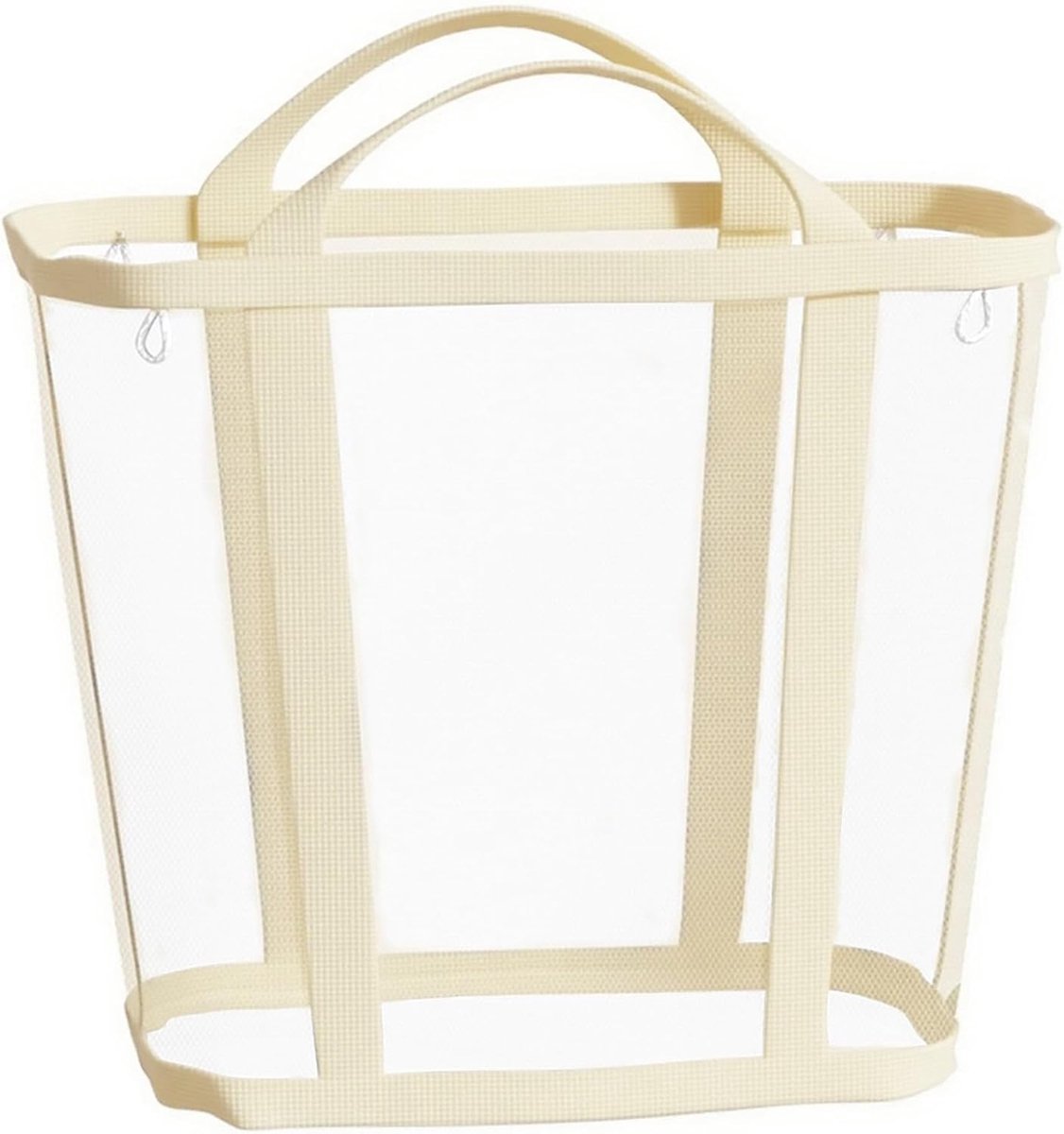 Ulisem - Opvouwbare wasmand - 41 liter nylon gaas - Met stevige handvatten - 4 ophangpunten - Herbruikbaar - Lichtgewicht en draagbaar - Geschikt voor reizen en slaapzaal - Ademend design - Geel