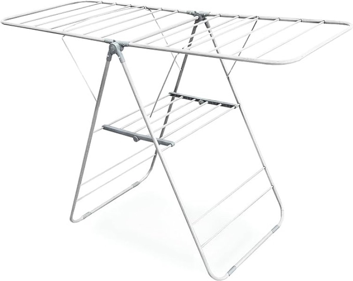 Droogrek Inklapbaar 145x59x95 cm – Stevig Wasrek voor Binnen en Buiten – Wit