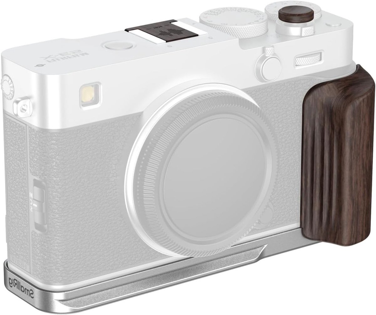 L-vormige montagesteun met houten handgreep voor FUJIFILM X-E5 - Stabiele camera ondersteuning, ergonomisch ontwerp en veelzijdige accessoires