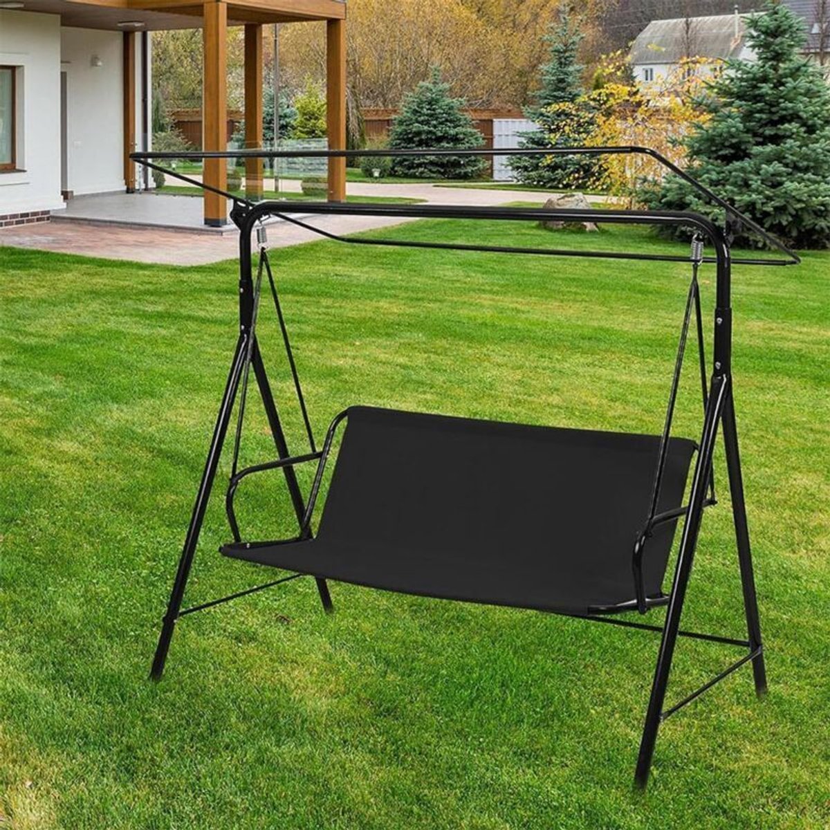 Tuinschommelhoes, afgeschikt vooringen: 127 x 50 x 50 cm, een vervangende hoes voor terrasschommels, gemaakt van Oxford-stof, ter bescherming van tuin- en balkonschommels.