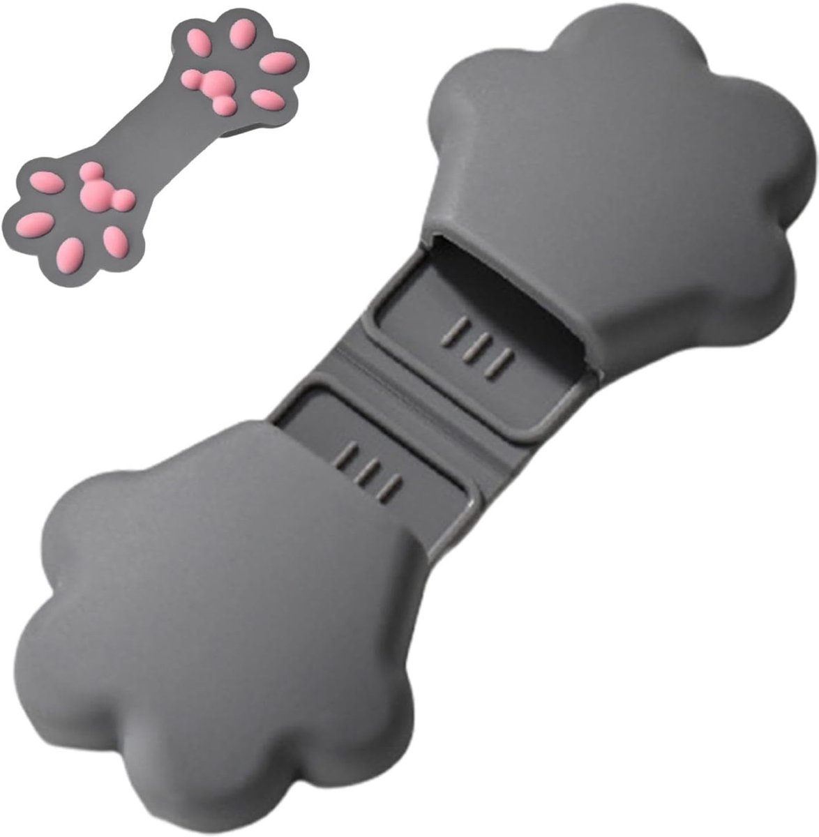 Hittebestendige Houder - Thermoservies Hulp - Veilig Bordschalen - Antislip Siliconen Grip - 13 x 6 x 4 cm - Grijs