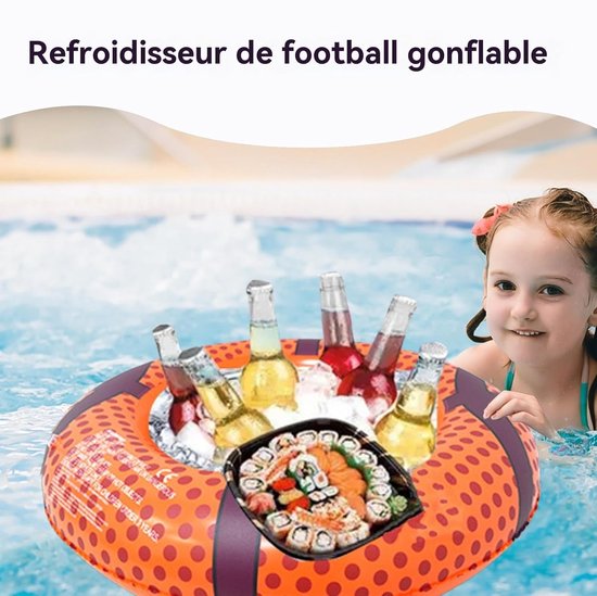 Opblaasbare IJskoeler - Drijvende Drinkemmer - Buitenfeesten Entertainment - Robuust Waterdicht Materiaal - 64 x 64 cm - Basketbal — afbeelding 3