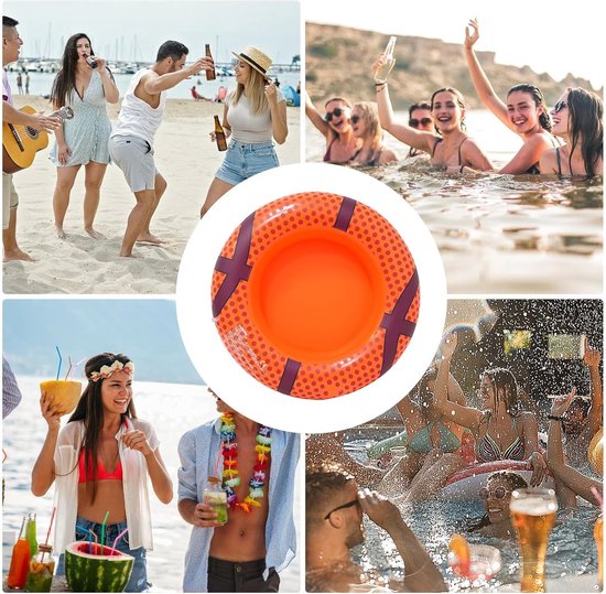 Opblaasbare IJskoeler - Drijvende Drinkemmer - Buitenfeesten Entertainment - Robuust Waterdicht Materiaal - 64 x 64 cm - Basketbal — afbeelding 4