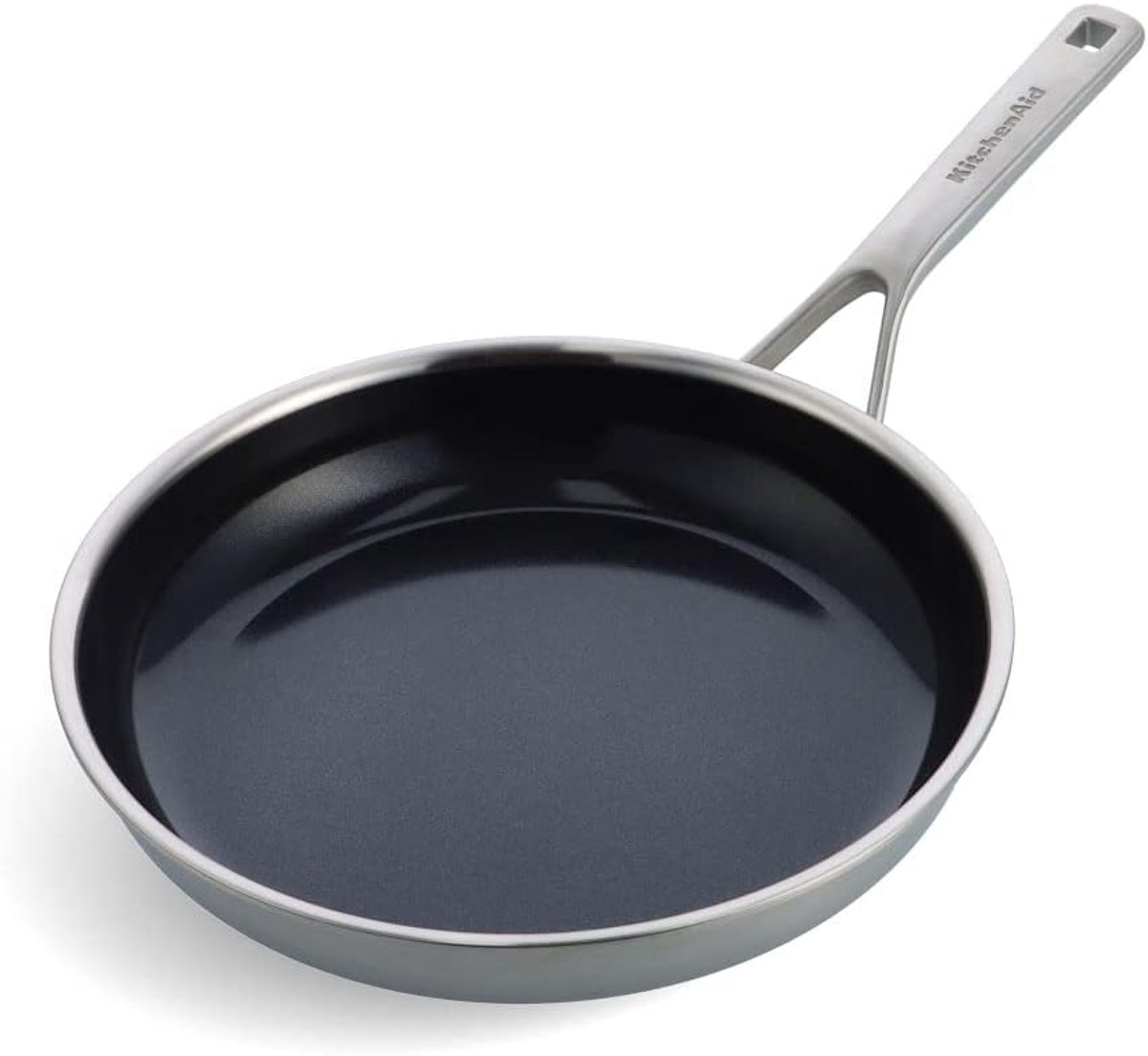 Keramische koekenpan Antiaanbakpan Dagelijks koken Multi-laags constructie 28 cm diameter Zilver