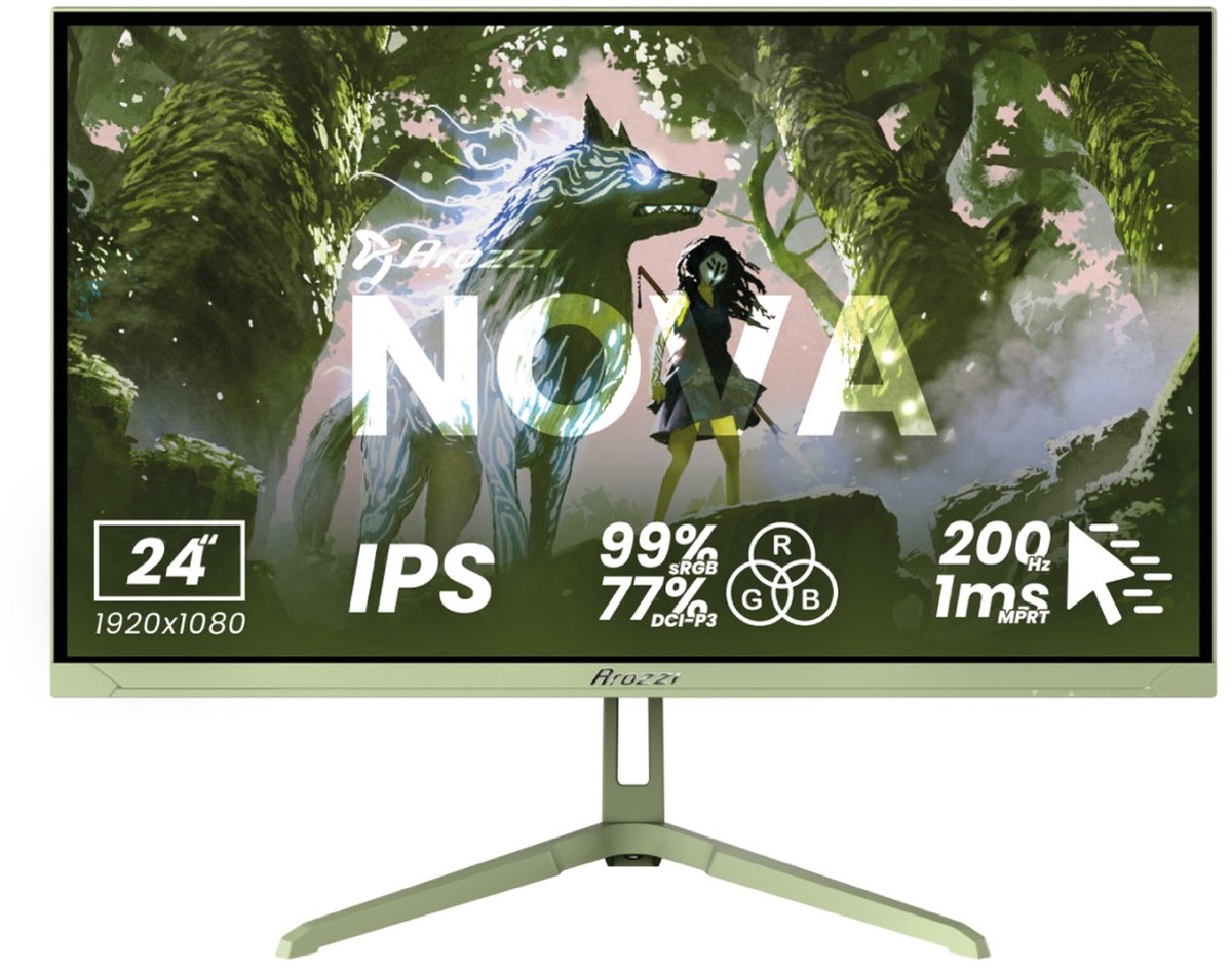 Arozzi Nova 24″ computer monitor 60,5 cm (23.8") 1920 x 1080 Pixels Full HD LED Groen