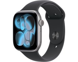 Apple Watch S11 Cellular 46mm Space Grey Aluminium Case with Black Sport Band - M/L