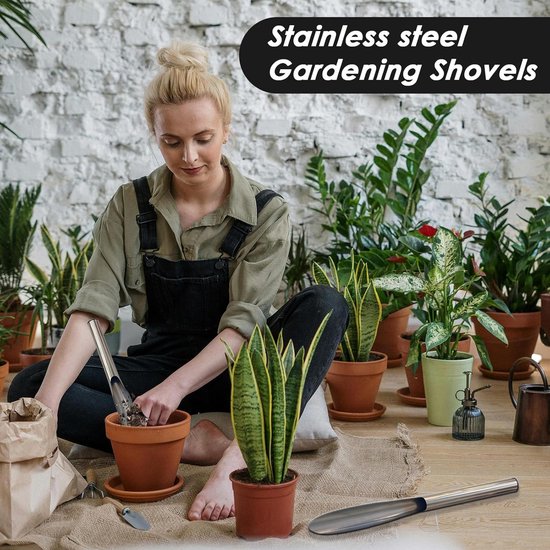 Graaf- en Potschep - Handgereedschap voor Planten & Tuinieren - Roestvrijstalen Tuinschep - Grondzeef & Transportset-Belle's product van Merkloos	 — afbeelding 2