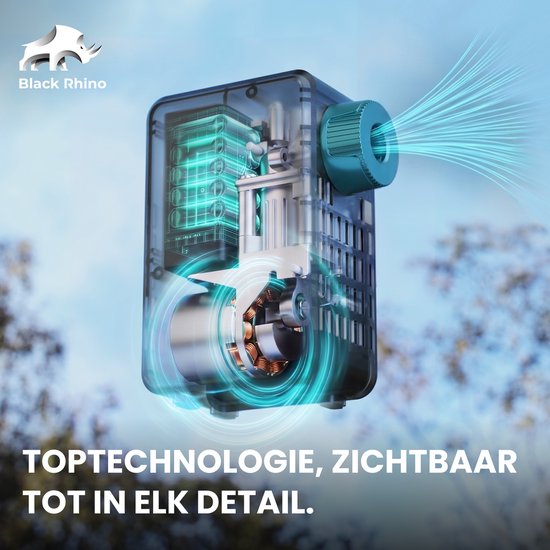 Black Rhino AeroBoost TM-2 - Mini Elektrische Fietspomp - Krachtigste Op De Markt - 137.5 Gram - Dual-Digitale Display - Alle Fietstypes van Black Rhino — afbeelding 5