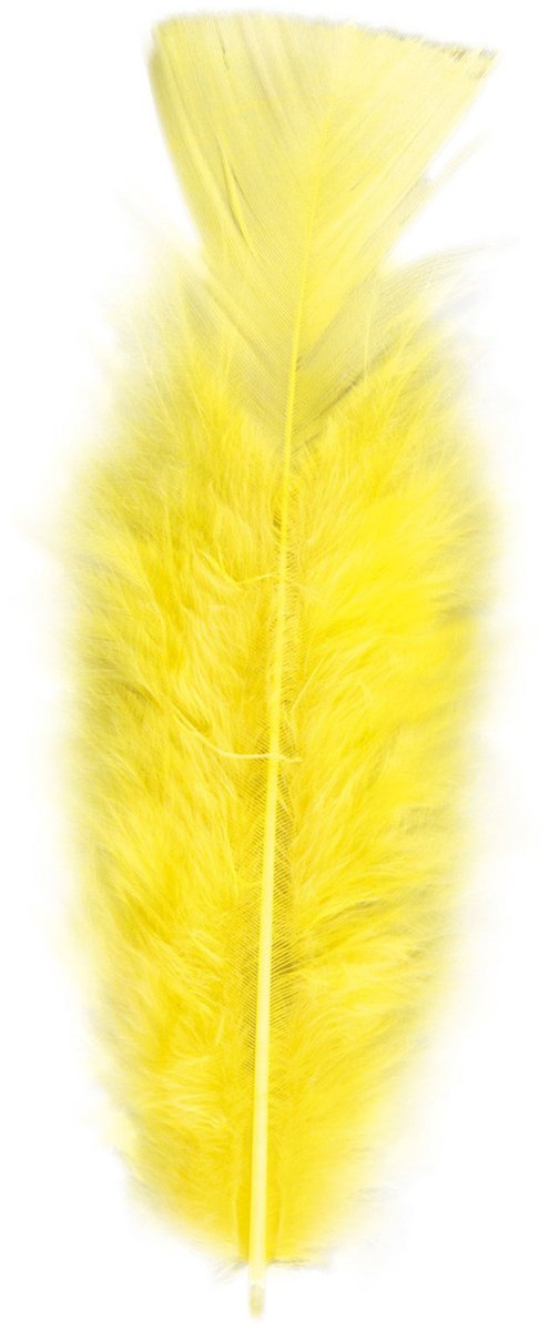 Widmann Sierveren - 200x - geel - 17 cm - knutselveertjes - DIY/decoratie/hobbymateriaal