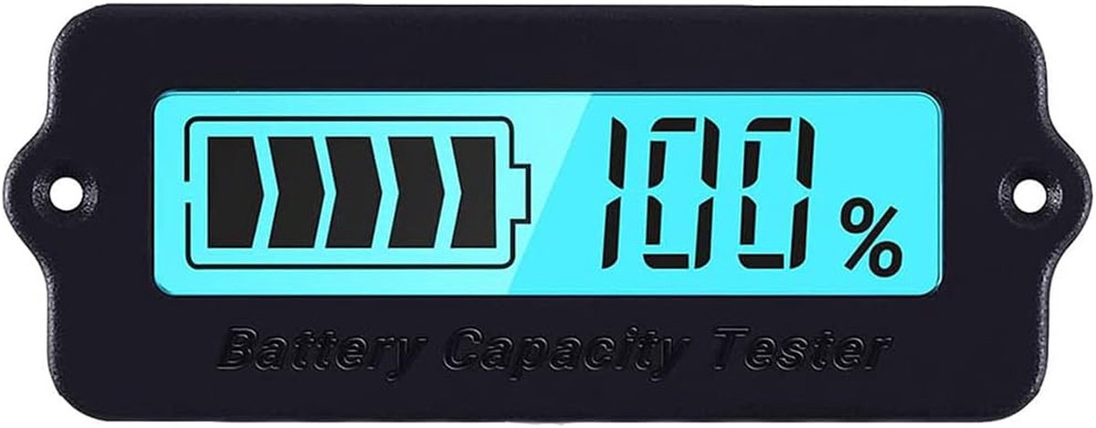 Batterij Monitor - Capaciteit Tester - Batterij Controleren - Breed Spanningsbereik - 60x23mm - Blauw