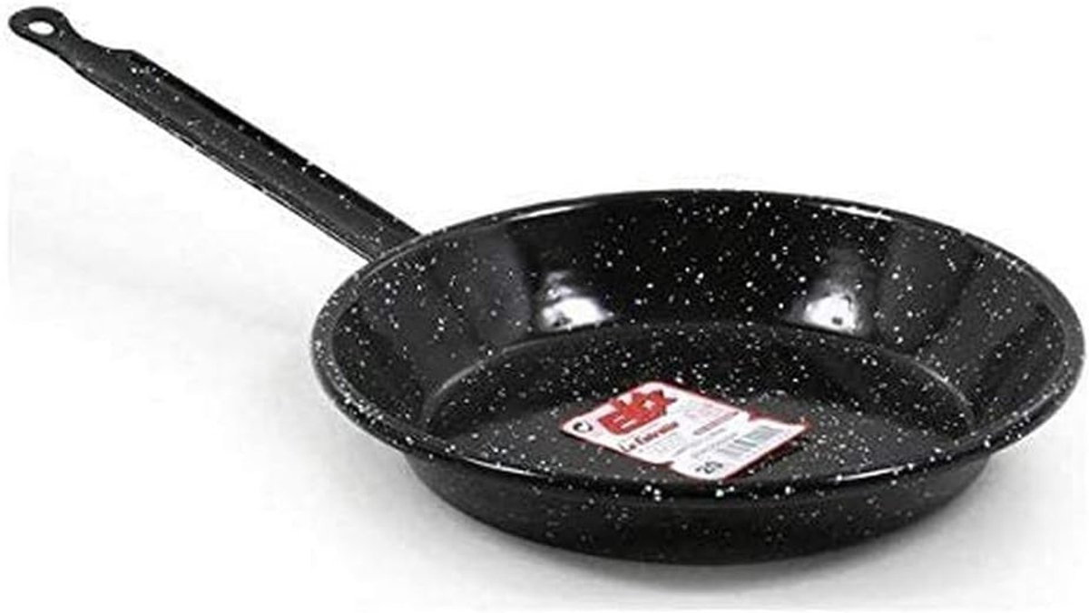 Emaille Braadpan Gietijzeren pan Stoofgerechten maken Duurzaam materiaal 22 cm diameter Zwart