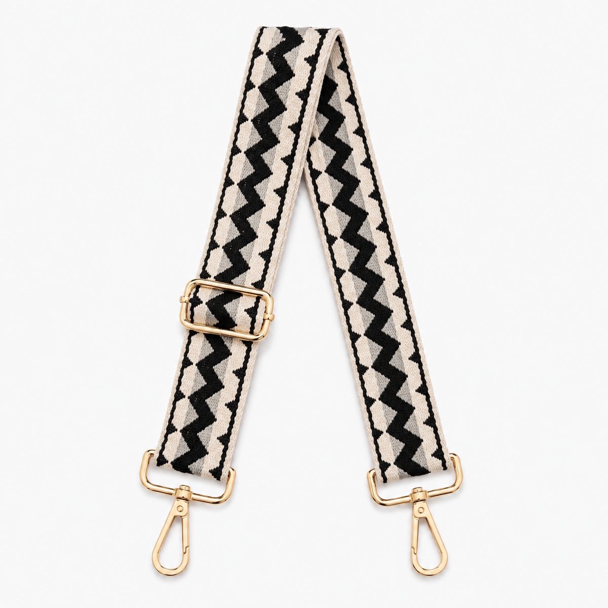 Consumerce® Verstelbare Tassenriem - Noir Chevron - Schouderband voor Tas - Schouder Band Bag Strap - Schouderriem - Tashengsel Crossbody