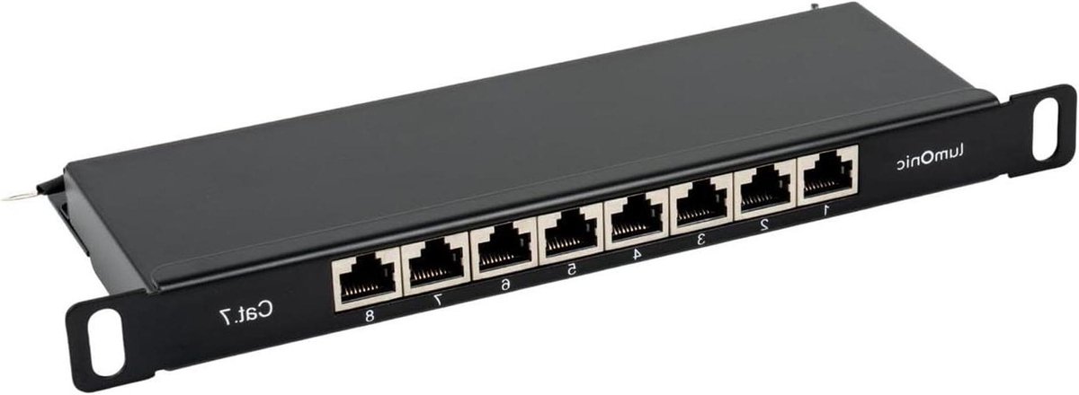 Patchpaneel CAT7 - Netwerkpaneel Ethernet - Netwerk Installatie - Ruimtebesparend 05U - 8 poorten - Zwart