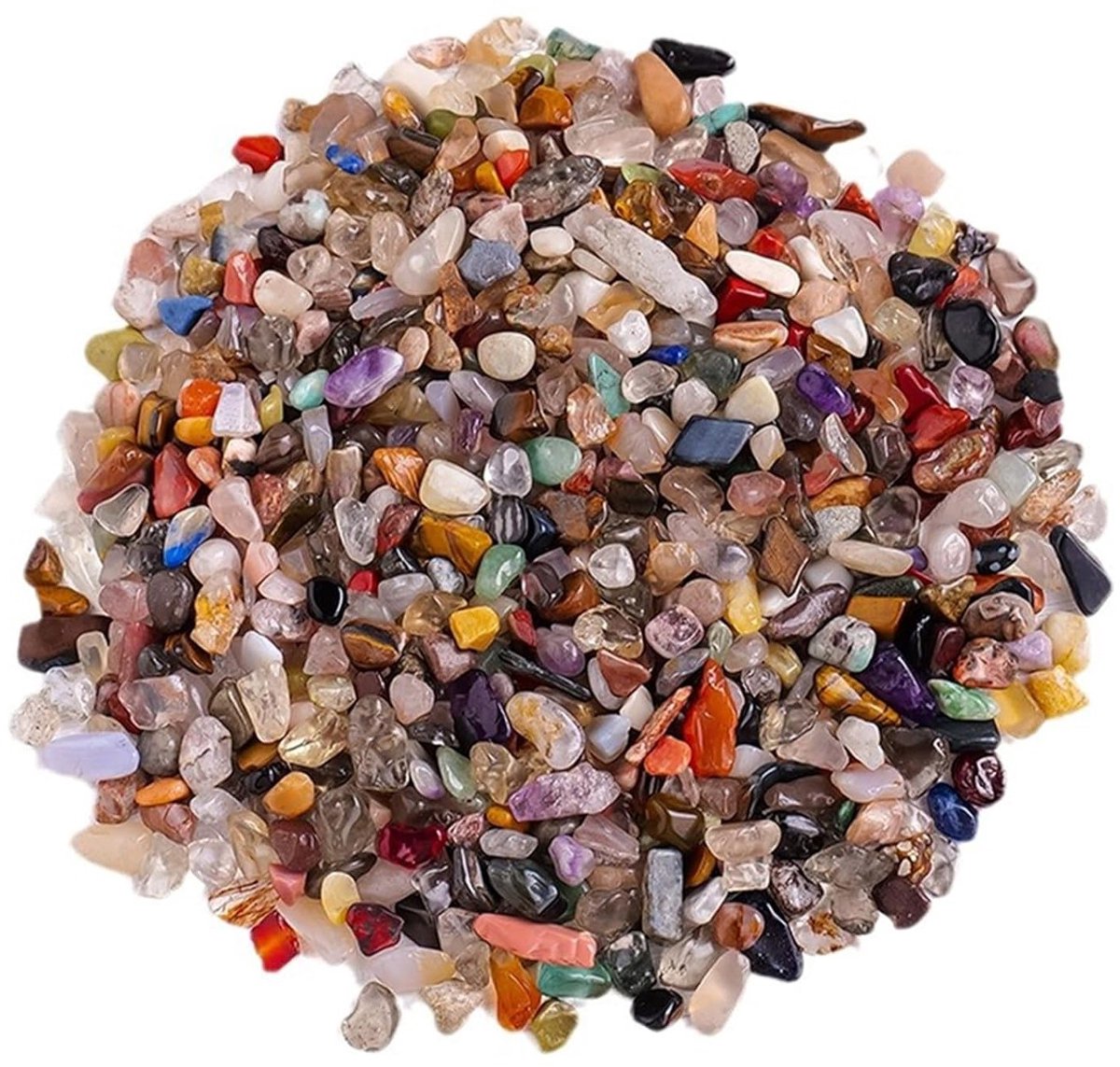 Kleurrijke Tumbled Steentjes Set van 5 - 8 mm, Natuurlijke Decoratieve Edelstenen voor Tuin, Vazen en Speurtochten, 100% Natuurlijk en Ongekleurd