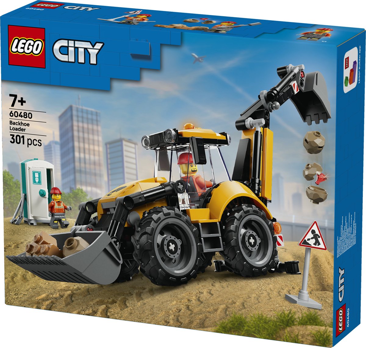 LEGO City Gele Graaflaadmachine Speelgoed voor Kinderen en Kinderkamer Decoratie 60480 — afbeelding 9