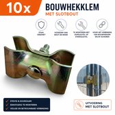 Bouwhekklem standaard - Met slotbout - Set van 10 - Stalen hekverbinders