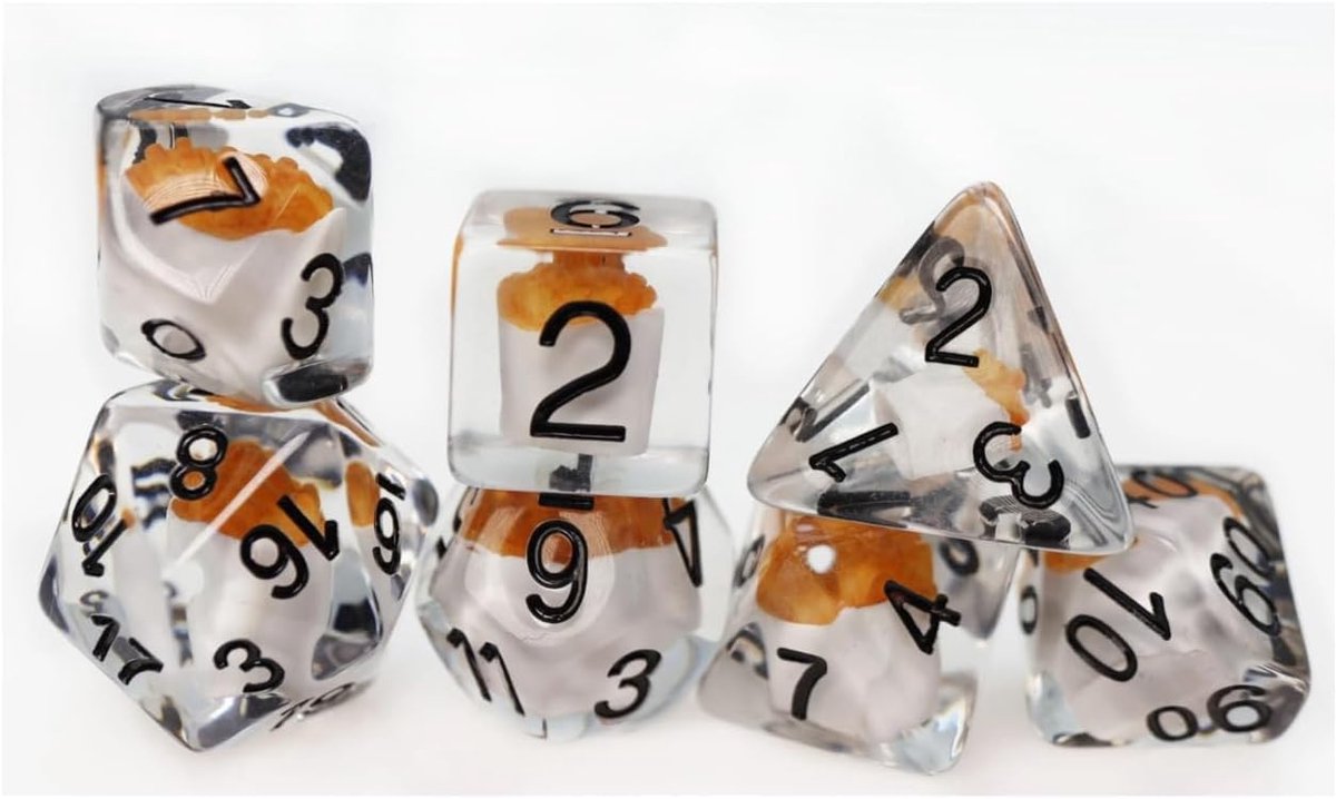 Foam Brain Games dobbelstenen set voor RPG spellen - Fries thema.