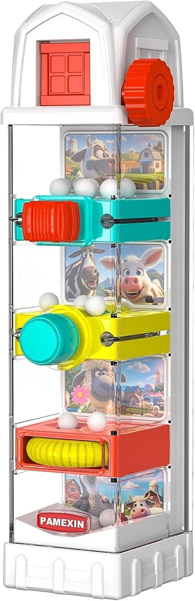 Montessori Boerderij Speelgoed - Educatief Activiteitenspeelgoed - Vroege Ontwikkeling - 5 Activiteitencentra - 7.6 x 5.8 x 22.9 cm
