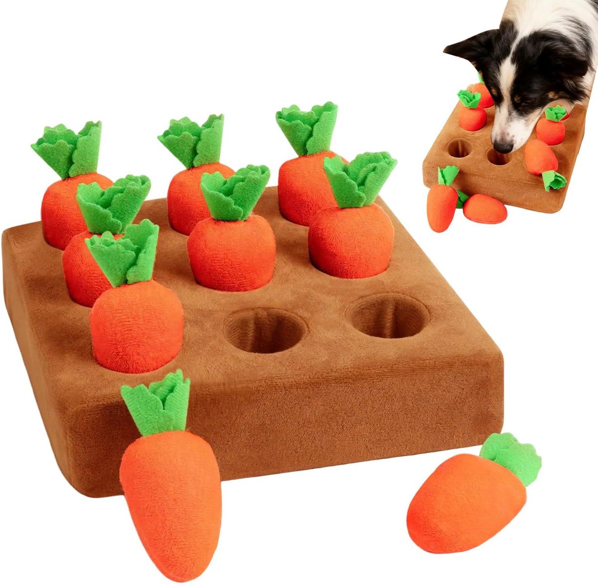 Snuffelmat Wortel voor Hond en Kat - Interactief Puzzelspeelgoed voor Voedselzoekspel - Mentale Stimulatie