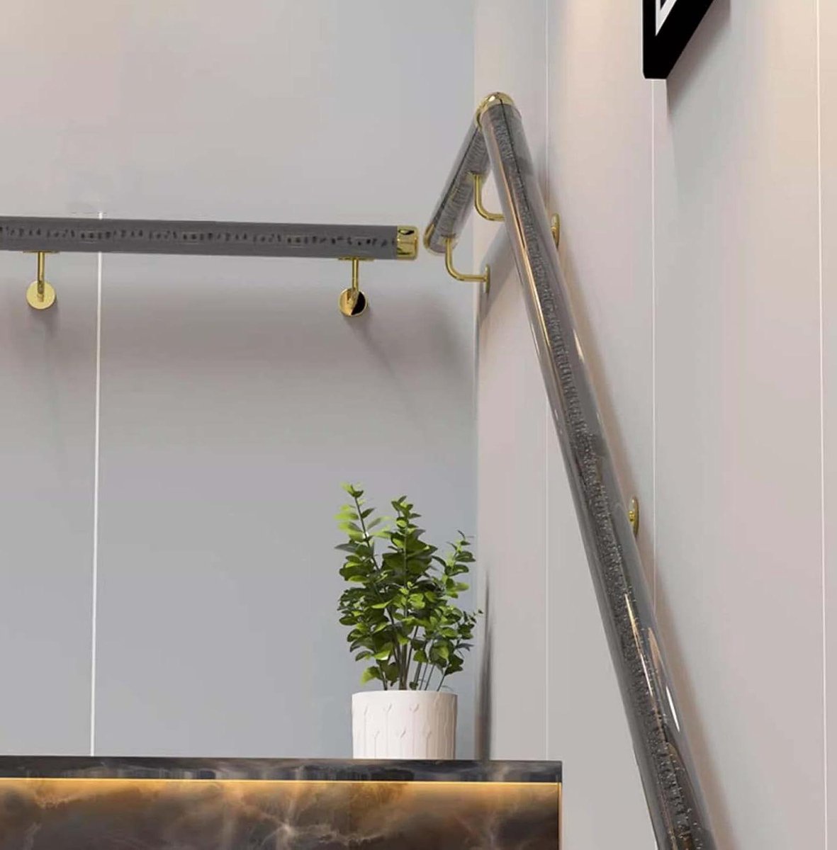 Trapleuning Acryl - Wandmontage Reling - Veilig Traplopen - Sterke Kristal Buis - 250 cm - Helder