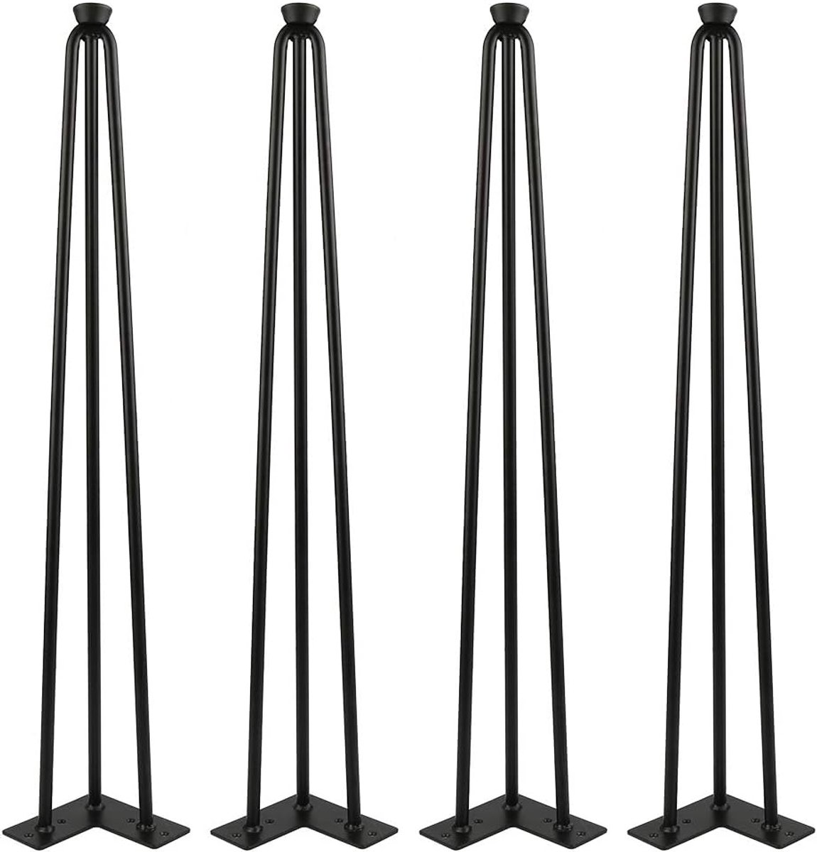 Tafelpoten Set - Bureau poten - DIY Meubels - 3 Stangen Stabiliteit - 71 cm Hoog - Zwart