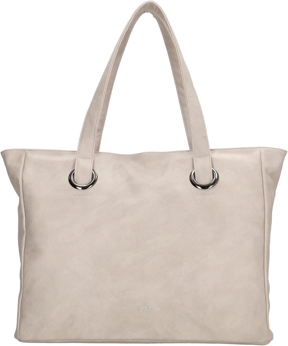 Laptoptas Dames - Notebooktas Werk - Kantoor Universiteit - Ruim Laptopvak - 43 x 12 x 34 cm - Licht Taupe