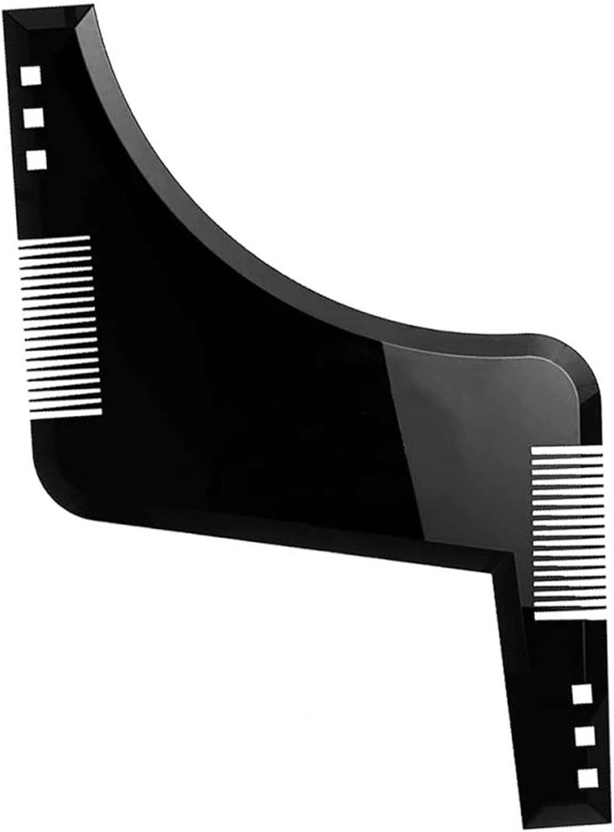 Baardsjabloon Heren - Scheersjabloon Styling - Strakke Baardlijnen - Flexibel Materiaal - 14 x 10 cm - Transparant