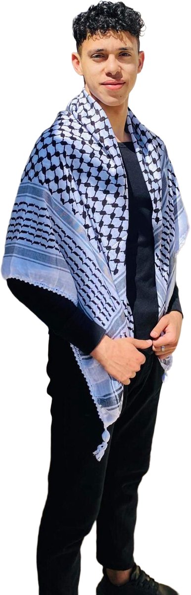 Black and White Palestinian Kuffyieh - Keffiyeh scarf - Arab Shemagh- Shemagh keffiyeh - Palestijnse keffiyeh - Palestina sjaal - Foulard de Palestine - Écharpe palestinienne authentique -Keffiyeh - Kufiya - Shemagh - Made in Palestine