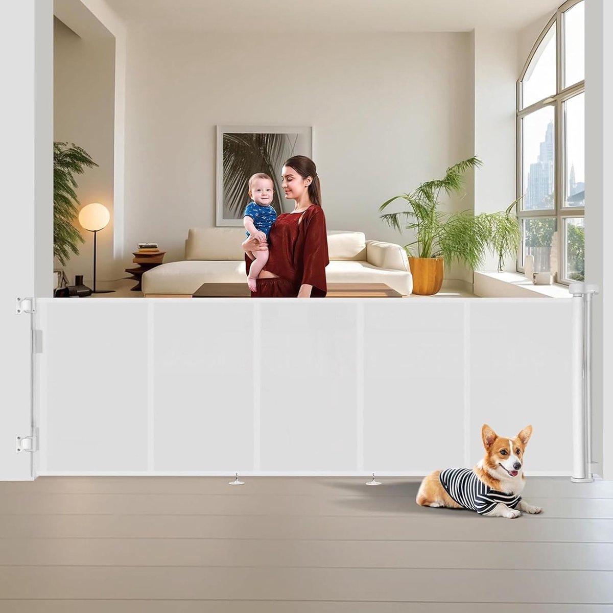 Veiligheidsscherm voor Kinderen, Uittrekbaar tot 300 cm, Ideaal voor Trappen en Gangpaden, Bescherming en Veiligheid