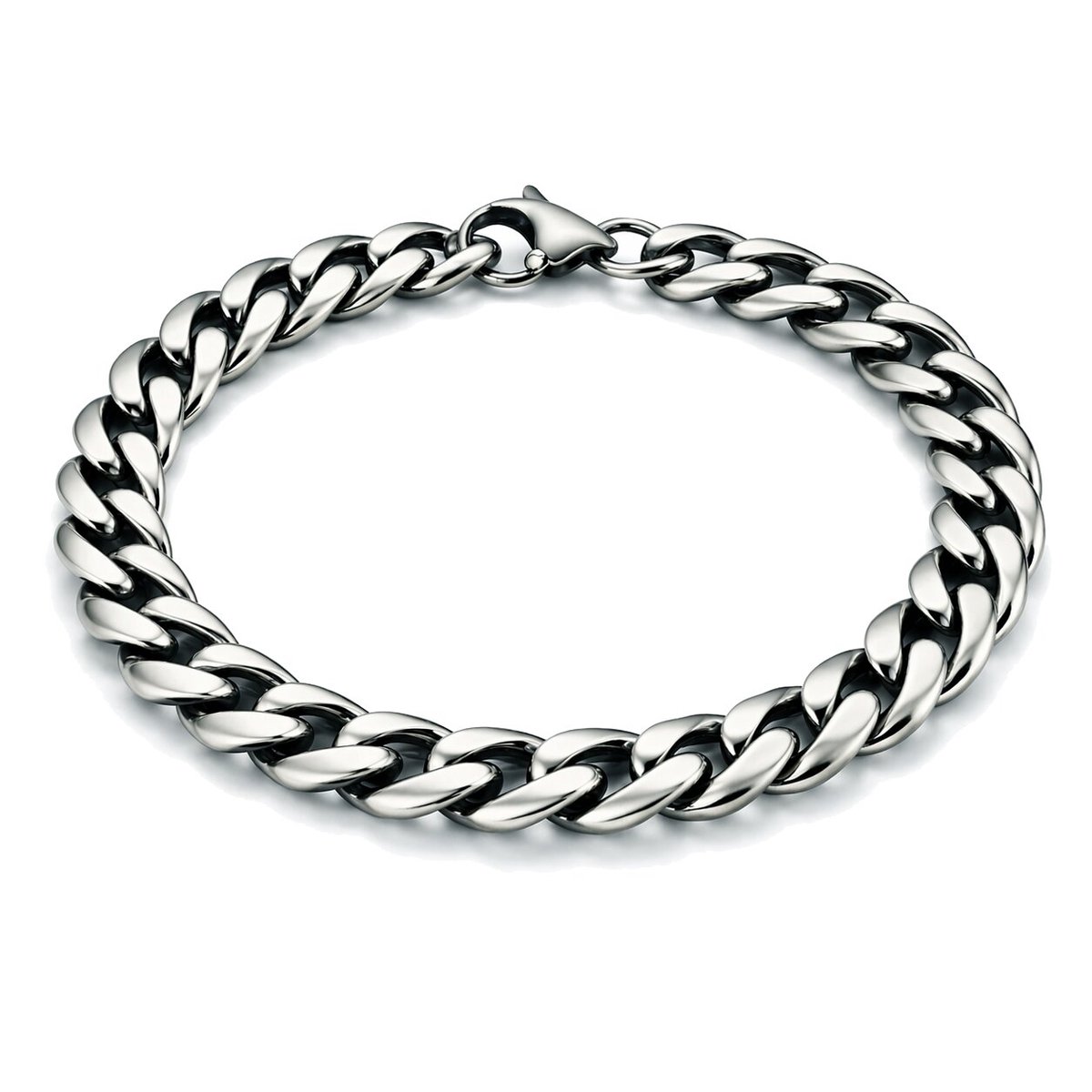 Stalen heren armband LGT JWLS Gourmet schakel Vintage 7mm-23cm