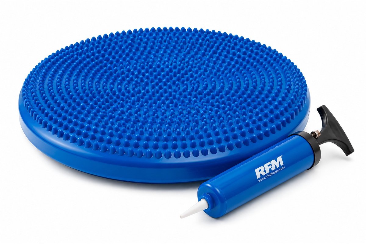 RFM® Zitkussen Balance & Fitness – Ergonomisch Zitkussen met Massagepunten – Ø 34 cm – Blauw