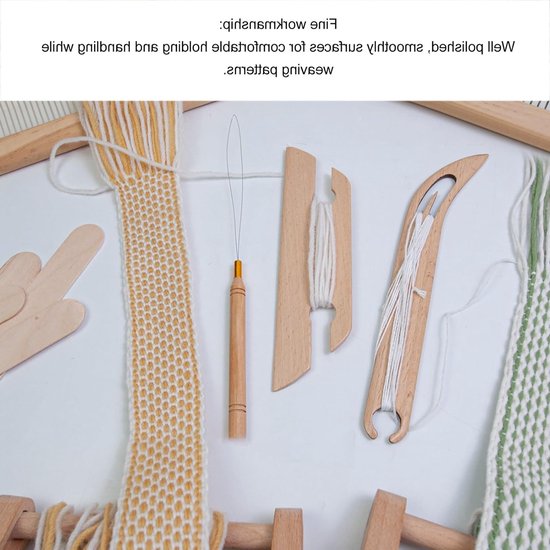Houten Weefspoel met Glad Oppervlak, Duurzaam Weefgereedschap voor Beginners en Ervaren Wevers, Ideaal voor Borduurwerk en Intricate Patronen Creëren van Merkloos — afbeelding 5