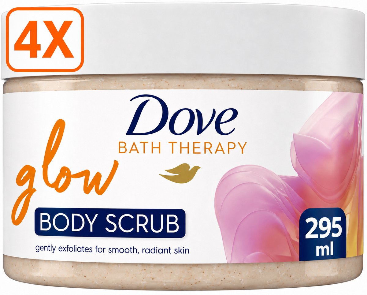 4 x Dove Bath Therapy Glow - Body Scrub - 295 ml